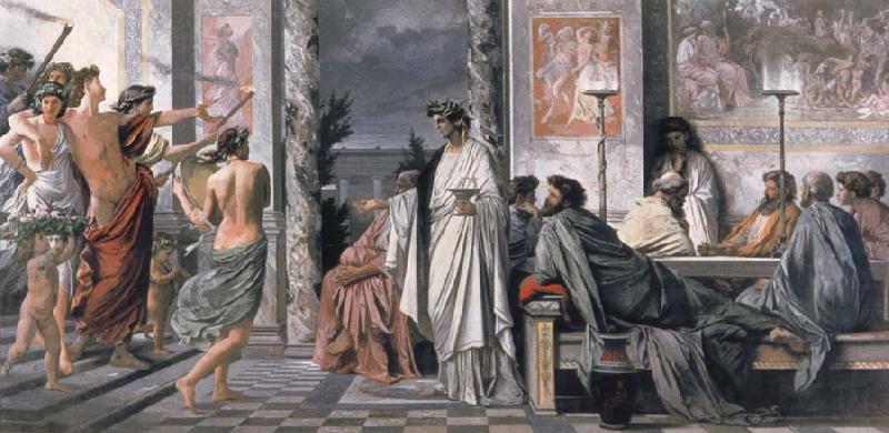 Anselm Feuerbach Art hall national the Gastmabl the Plato oil painting image